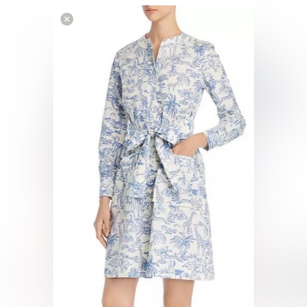 Tory Burch Blue and White toile safari
animal print  Print dress . 100 % cotton